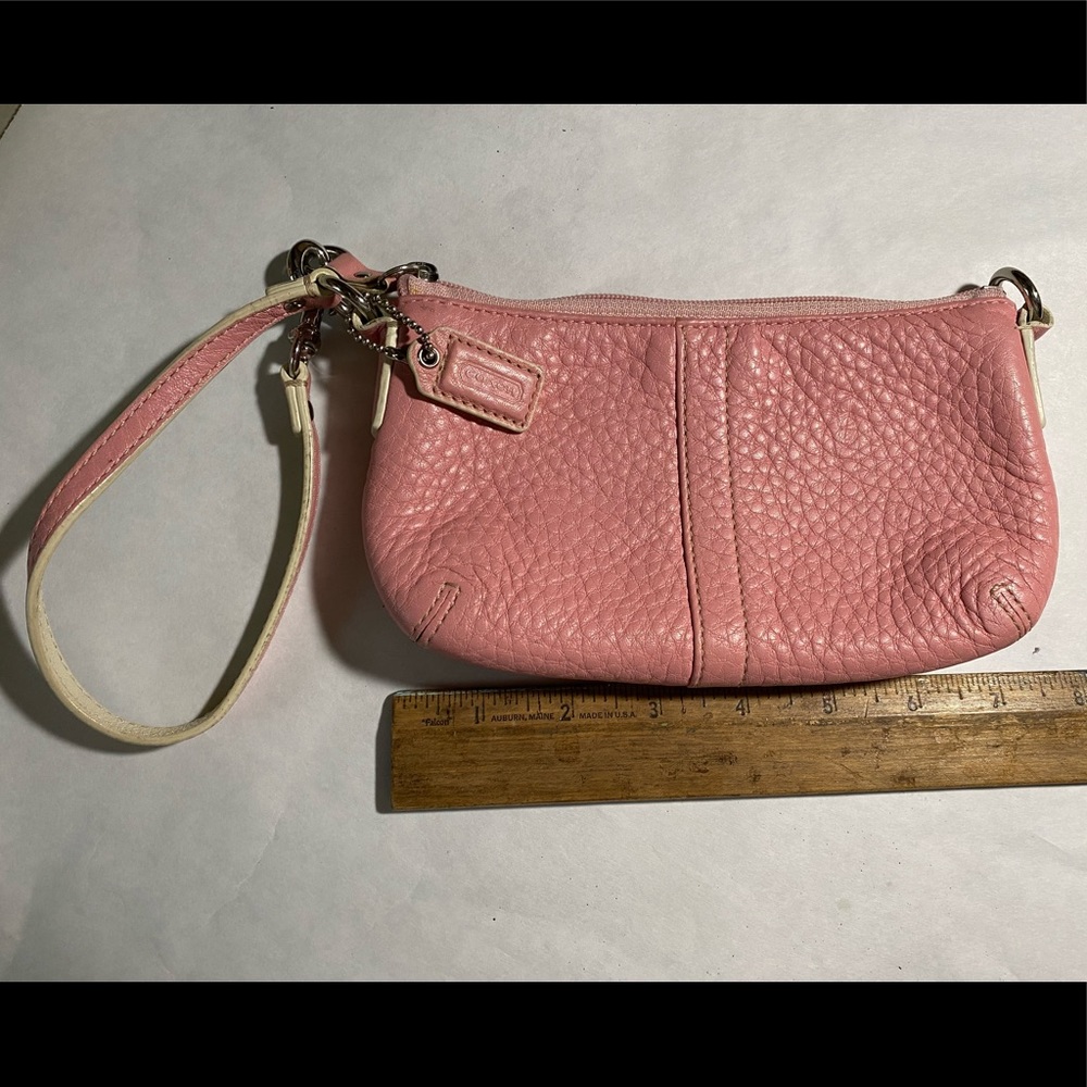 Coach Pink Wristlet! Soft leather. Converts to a small shoulder purse.